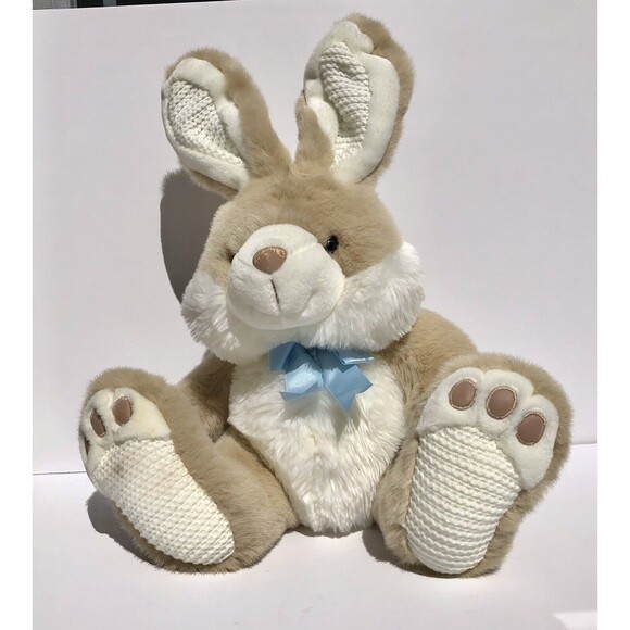 Bunny Rabbit Stuffed Animal 14/19 inch White/Brown Super soft fur - Picture 4 of 8
